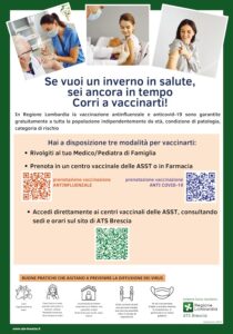 Locandina vaccinazioni covid-19 e influenza - ATS Brescia